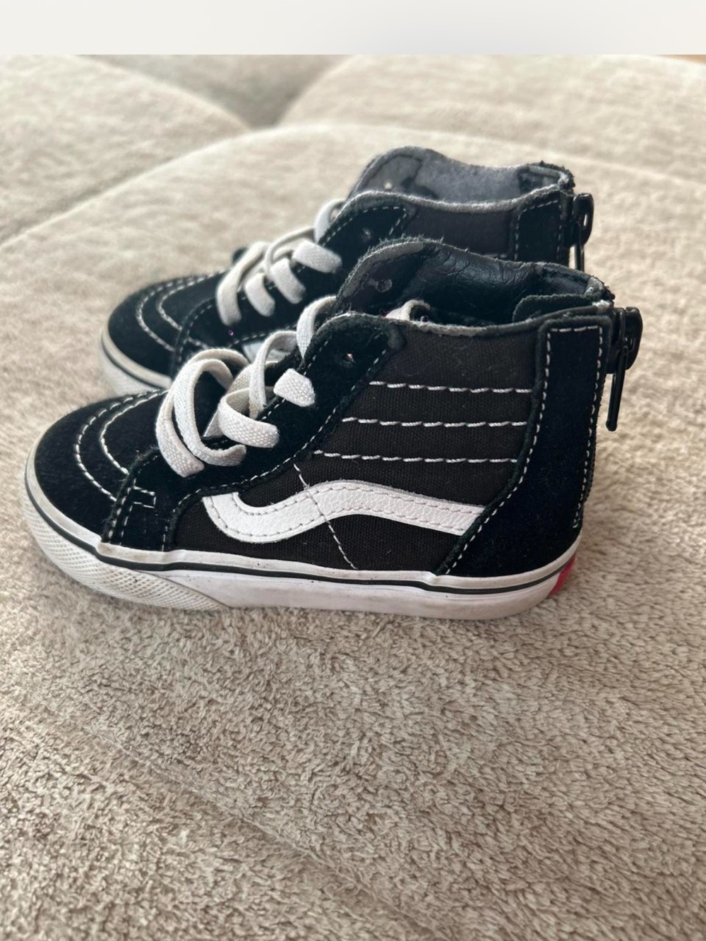 Vans Kids Black and White High-Top Sneakers